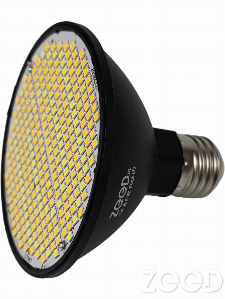 Żarówka do uprawy roślin ciepła + zimna 20W 300 LED czarna Full Spectrum