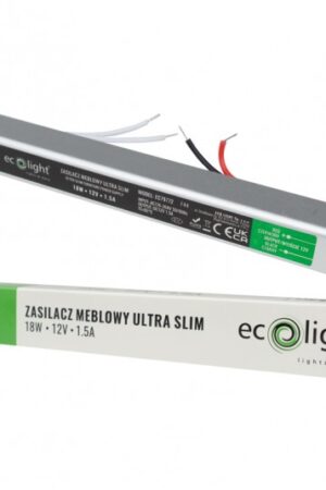 Zasilacz meblowy SLIM 18W 12V 1.5A IP20 132x18x18