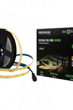Taśma LED COB 320 24V 7W/m 3000K IP20 5m zestaw