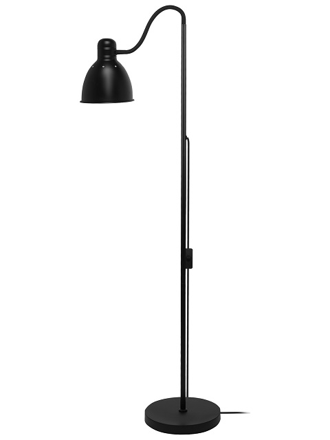 Lampa Podłogowa Czarna Regulowana E27