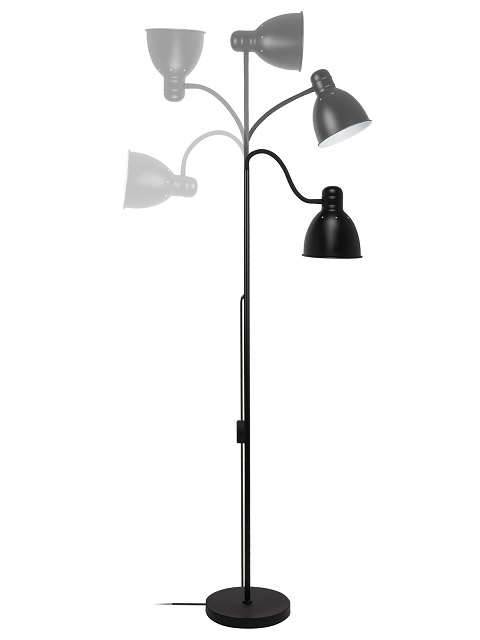 Lampa Podłogowa Czarna Regulowana E27 - obrazek 3