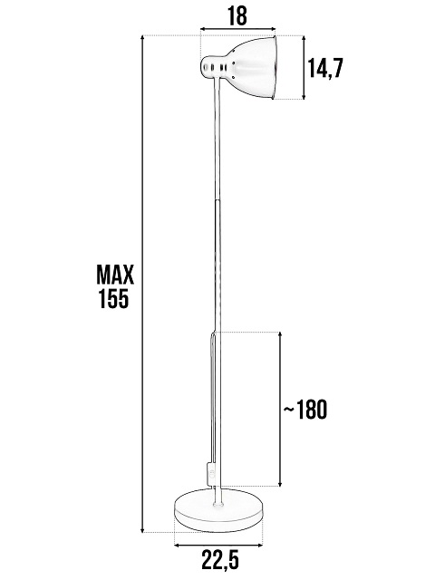 Lampa Podłogowa Czarna Regulowana E27 - obrazek 5