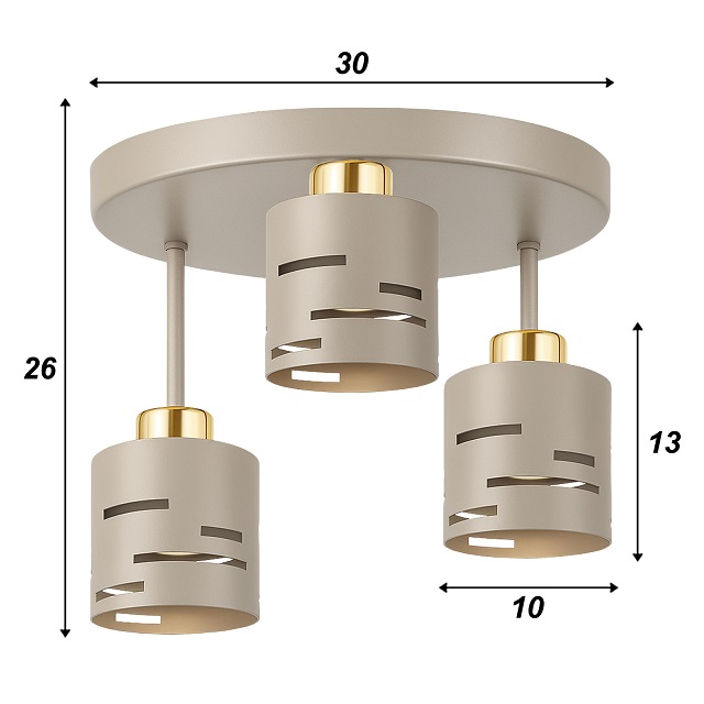 Lampa Sufitowa Żyrandol Kaszmir beżowa/ecru - obrazek 4
