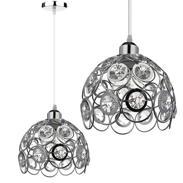 Lampa Wisząca Glamour Chrom 1x E27