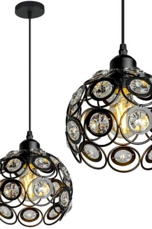 Lampa Wisząca Glamour Czarna 1x E27 