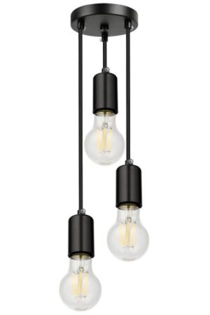 Lampa Wisząca Czarna 3x E27 
