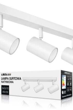 Lampa sufitowa LED 3xGU10 biała regulowana