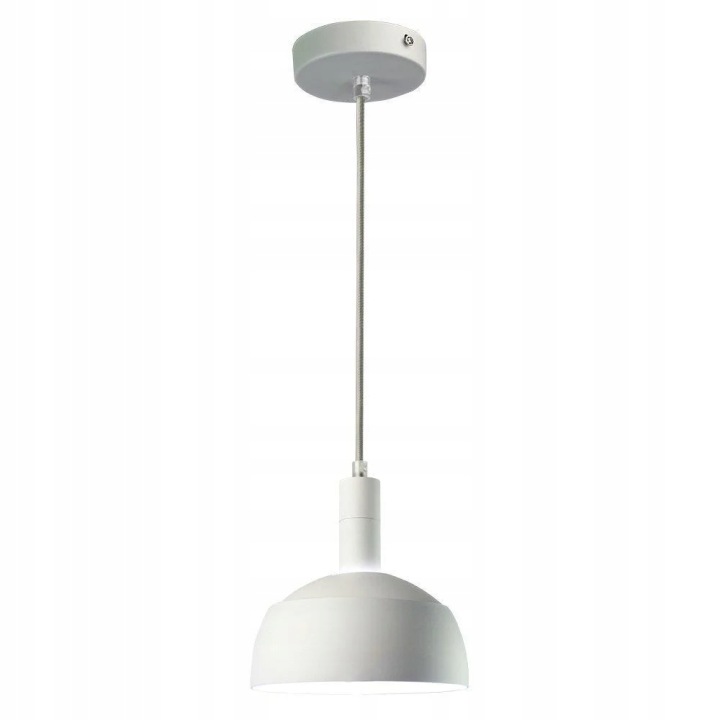 Lampa dekoracyjna wisząca aluminiowa biała E14
