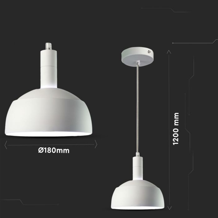 Lampa dekoracyjna wisząca aluminiowa biała E14 - obrazek 3