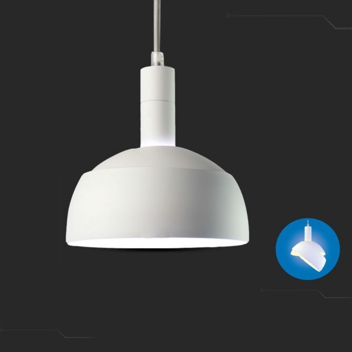 Lampa dekoracyjna wisząca aluminiowa biała E14 - obrazek 2