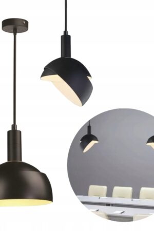 Lampa dekoracyjna wisząca aluminiowa czarna E14