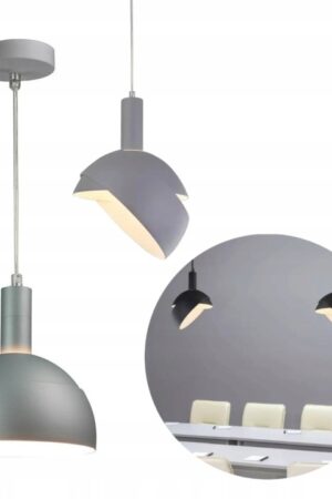 Lampa dekoracyjna wisząca aluminiowa szara E14 