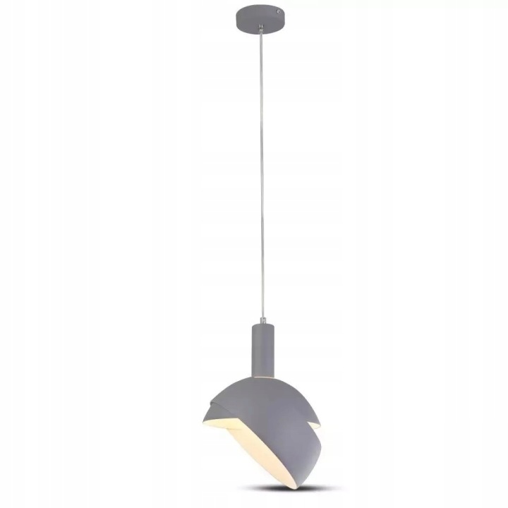Lampa dekoracyjna wisząca aluminiowa szara E14 - obrazek 3