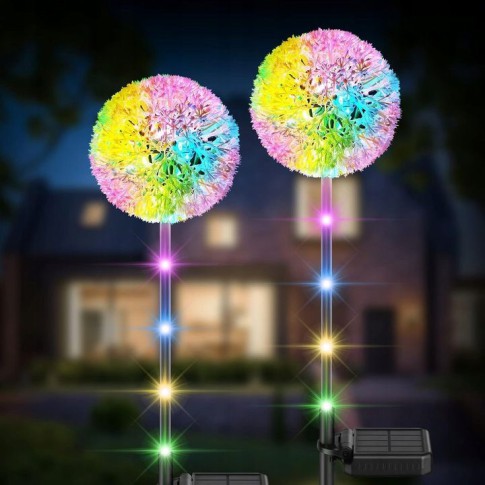 Lampa solarna LED wbijana ogrodowa Mniszek RGB - obrazek 3