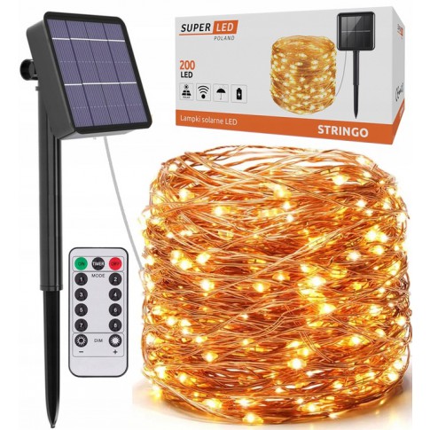 Girlanda solarna 200 LED 20m + pilot
