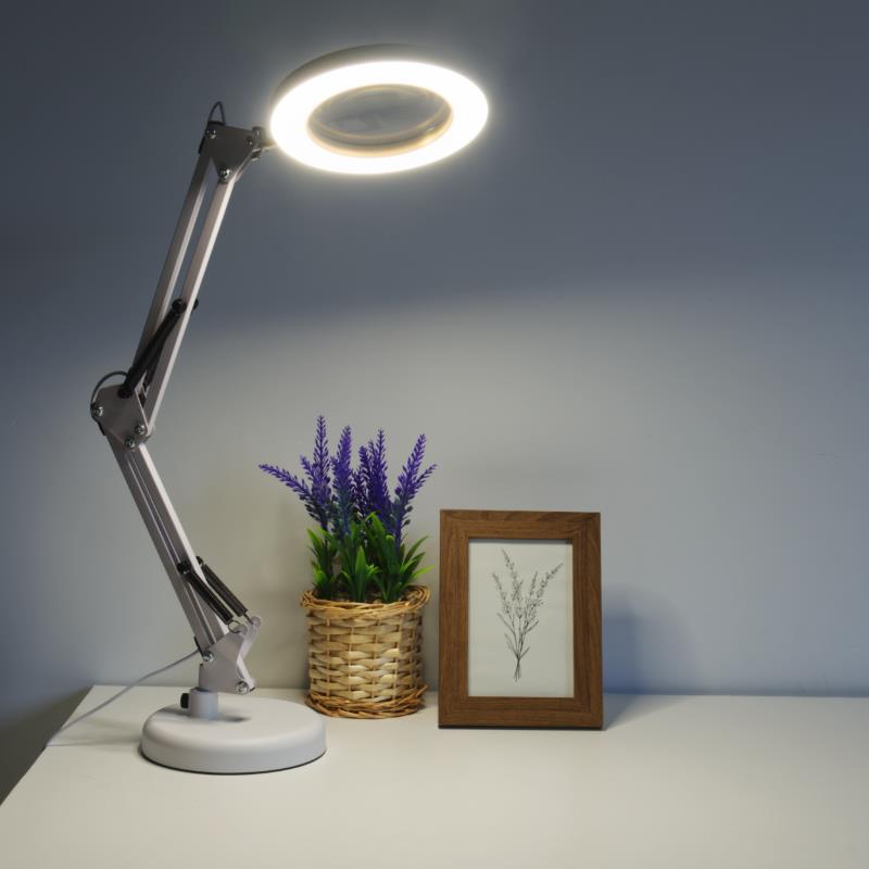 Lampka biurkowa LED z lupą USB 8W 450lm CCT biała - obrazek 12