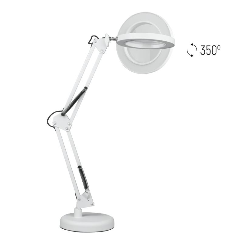 Lampka biurkowa LED z lupą USB 8W 450lm CCT biała - obrazek 4