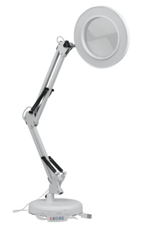 Lampka biurkowa LED z lupą USB 8W 450lm CCT biała