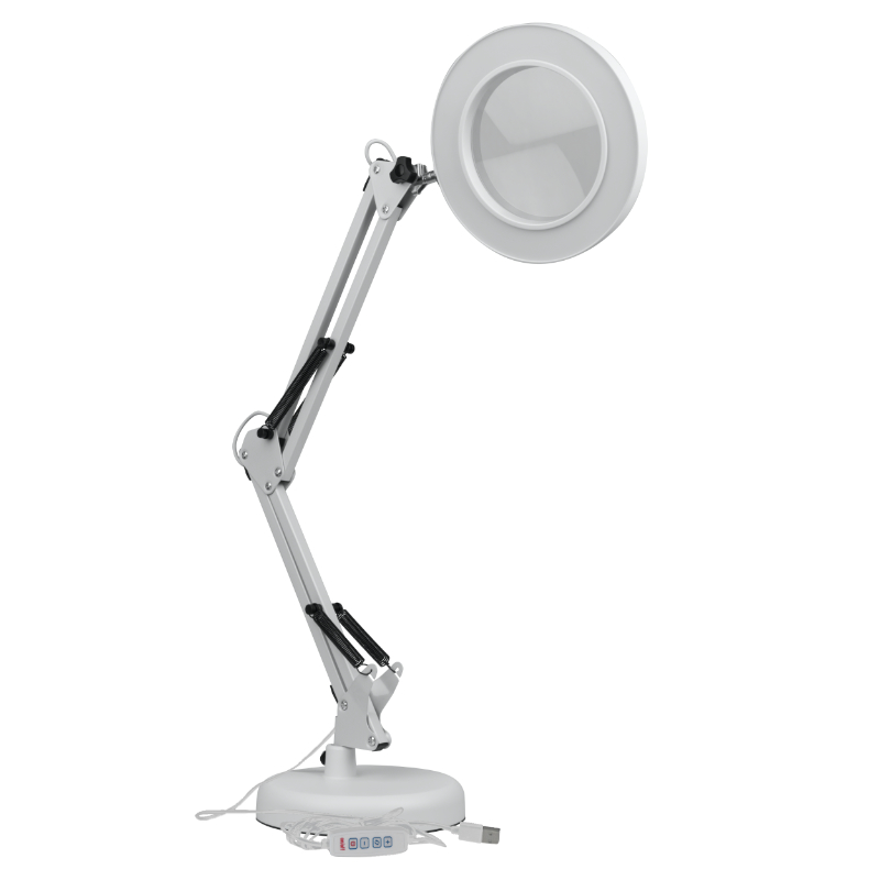 Lampka biurkowa LED z lupą USB 8W 450lm CCT biała