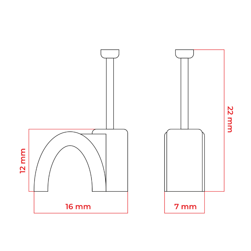 Uchwyt na kabel okrągły fi 10mm biały - obrazek 2