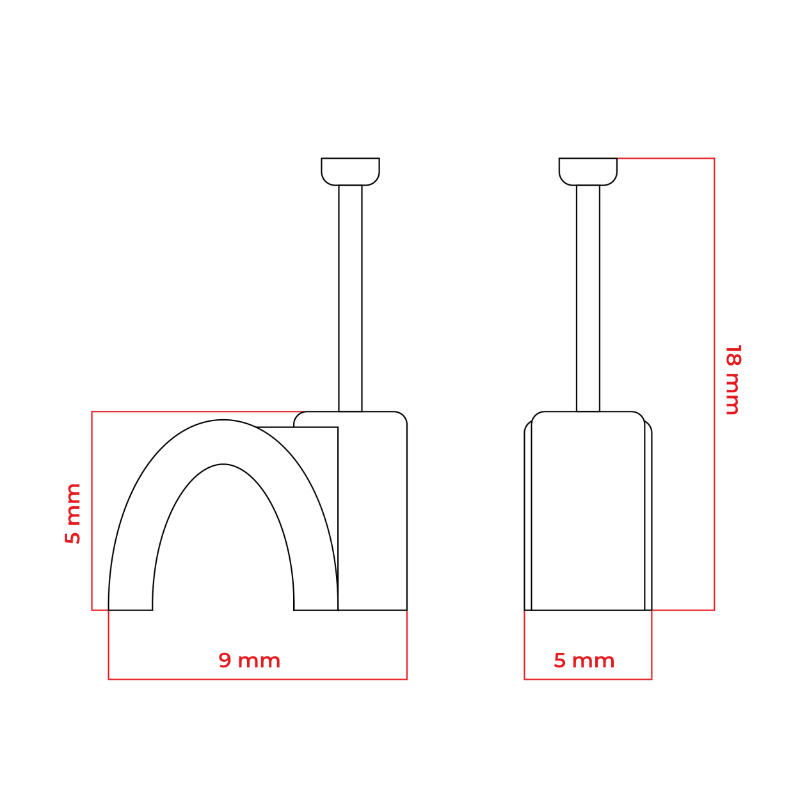 Uchwyt na kabel okrągły fi 4mm biały - obrazek 2