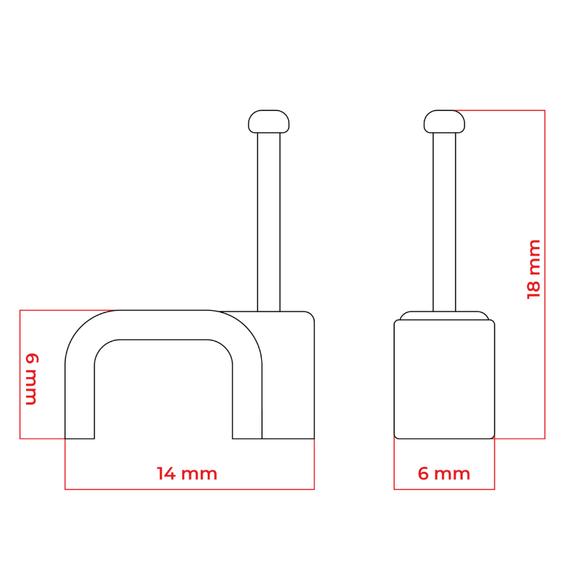 Uchwyt na kabel płaski 2x1mm2 biały - obrazek 2