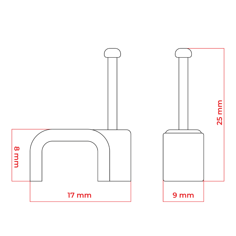 Uchwyt na kabel płaski 3x1.5mm2 biały - obrazek 2