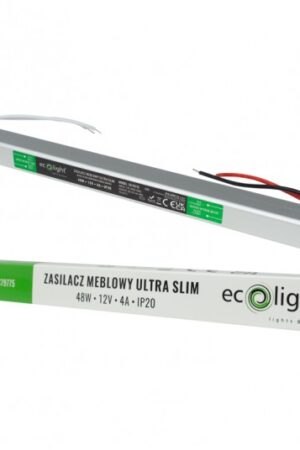 Zasilacz meblowy SLIM 48W 12V 4A IP20 283x18x18mm