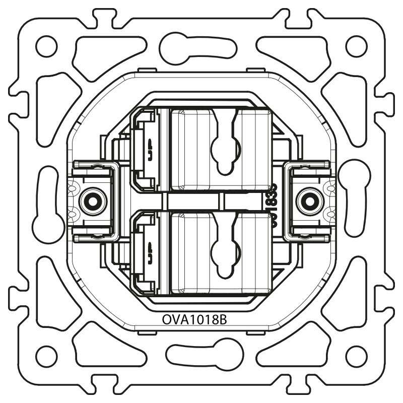 Gniazdo RJ45/RJ11 czarne OVAL - obrazek 4