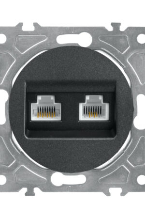 Gniazdo RJ45/RJ11 czarne OVAL