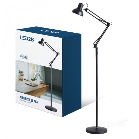 Lampa podłogowa AURIQ ST 1xE27 czarna