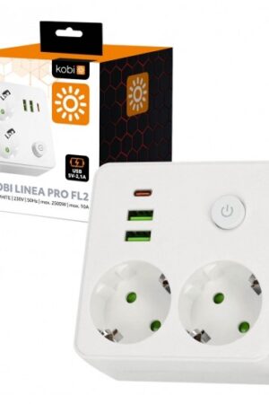 Rozgałęźnik LINEA PRO FL2 2gn+2USB/1USB-C biały