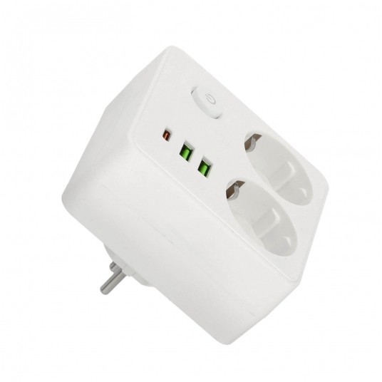 Rozgałęźnik LINEA PRO FL2 2gn+2USB/1USB-C biały - obrazek 3