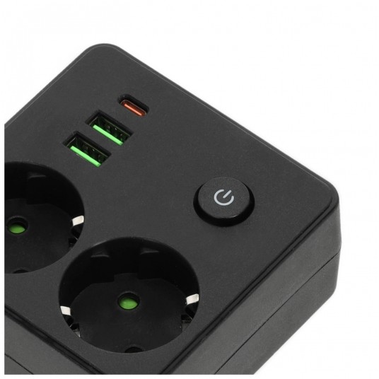Rozgałęźnik LINEA PRO FL2 2gn+2USB/1USB-C czarny - obrazek 4