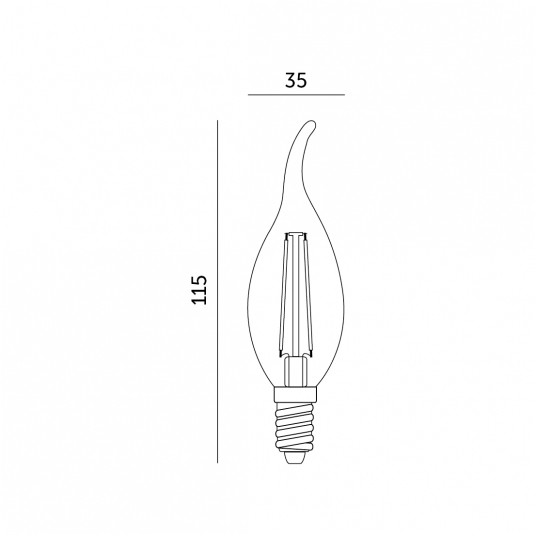 Żarówka filamentowa LED FDE 4W E14 3000K - obrazek 2