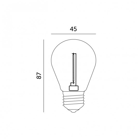 Żarówka LED ST45 1W E27 2700K dymiona - obrazek 2