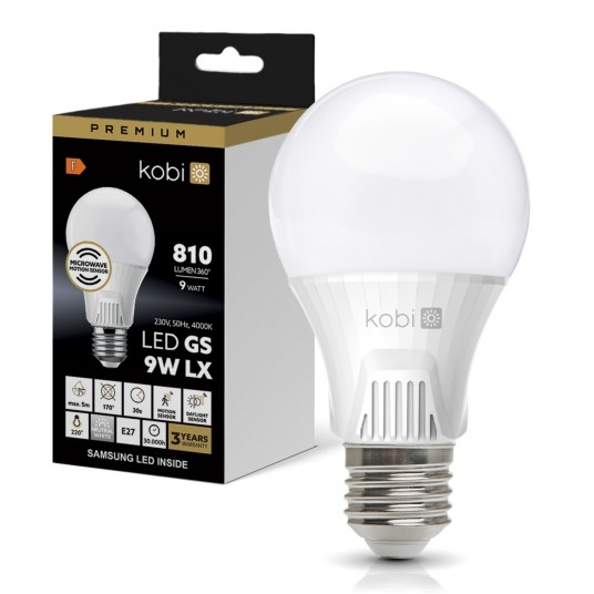 Żarówka z czujnikiem ruchu LED GS 9W E27 4000K