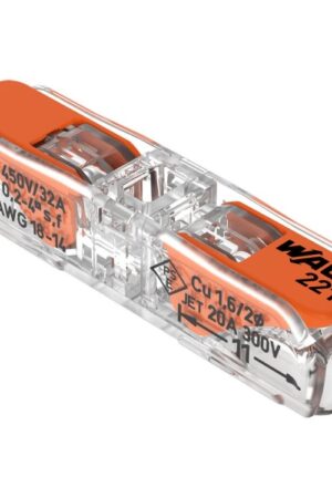Złączka instalacyjna przelotowa z dźwignią podwójna 0,5-4mm2 drut/linka WAGO 221-2411