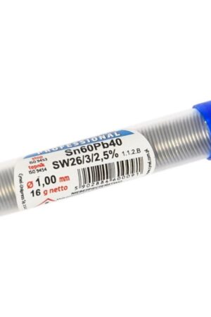 Spoiwo cyna drut lutowniczy fiolka 16g/ mm stop Sn60Pb40