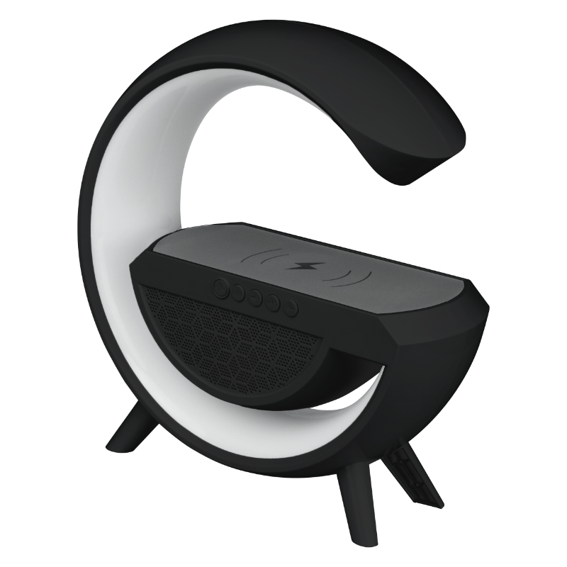 Głośnik Bluetooth LED RGB z ładowarką indukcyjną czarny - obrazek 2