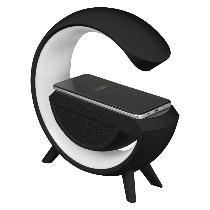 Głośnik Bluetooth LED RGB z ładowarką indukcyjną czarny - obrazek 4