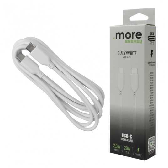 Kabel USB-C biały 2m