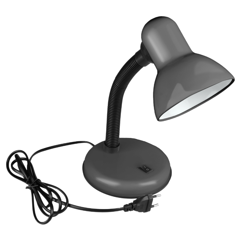 Lampka biurkowa E27 szara - obrazek 2