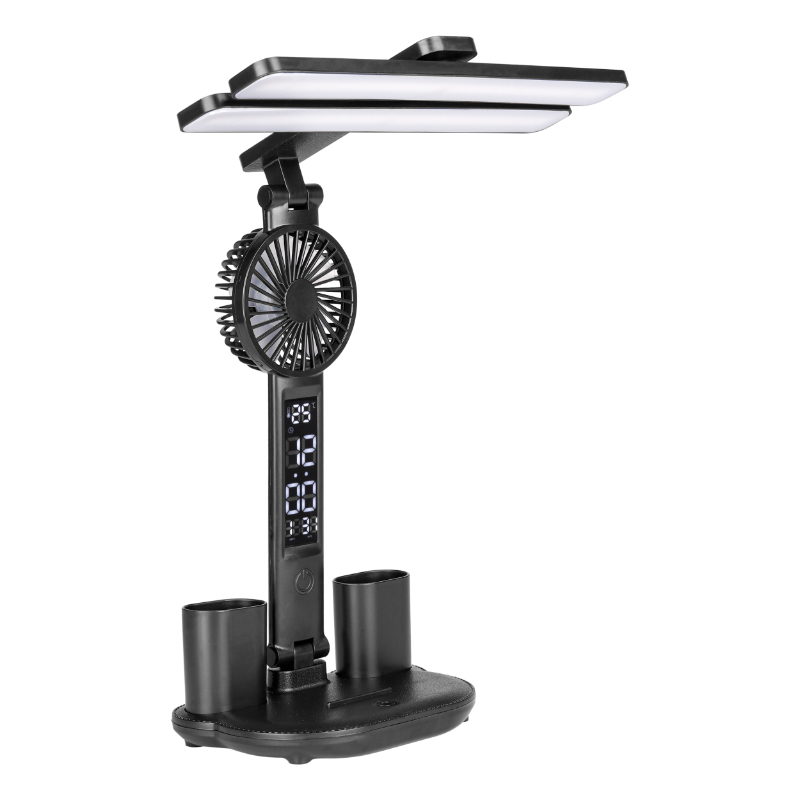 Lampka biurkowa LED z przybornikiem i wentylatorem USB 7W 200lm CCT