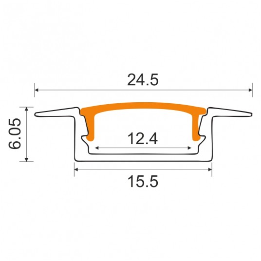 Profil P02 podtynkowy czarny + klosz czarny 2m EC20528 - obrazek 3