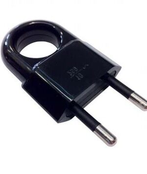 Wtyczka płaska prosta z uchwytem [2P] 250V 10A czarna na kabel