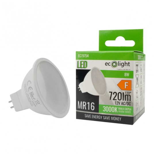 Żarówka LED MR16 8W 12V 3000K 720lm