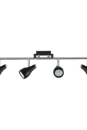Oprawa ścienno-sufitowa LED KINGA 4xGU10 czarny/chrom