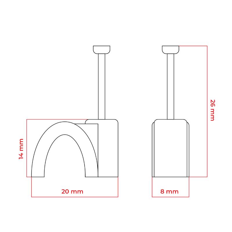 Uchwyt na kabel okrągły fi 12mm biały - obrazek 2
