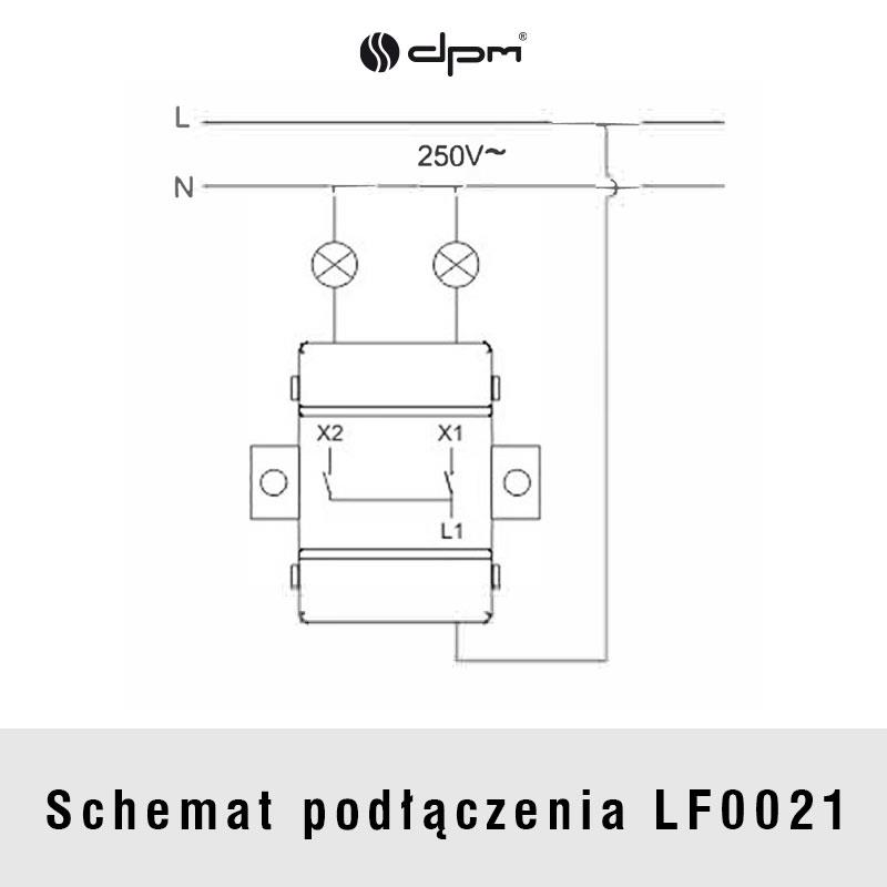 Włącznik podwójny z ramką biały LOFT - obrazek 6